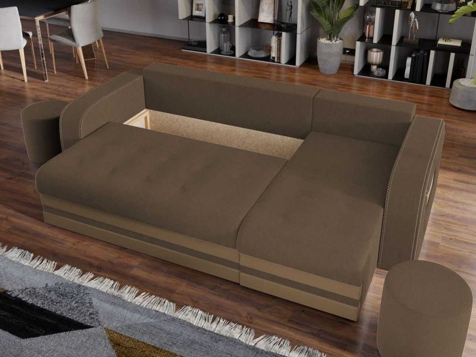 Coltar Extensibil Juno Stofa Maro / Piele Cappuccino