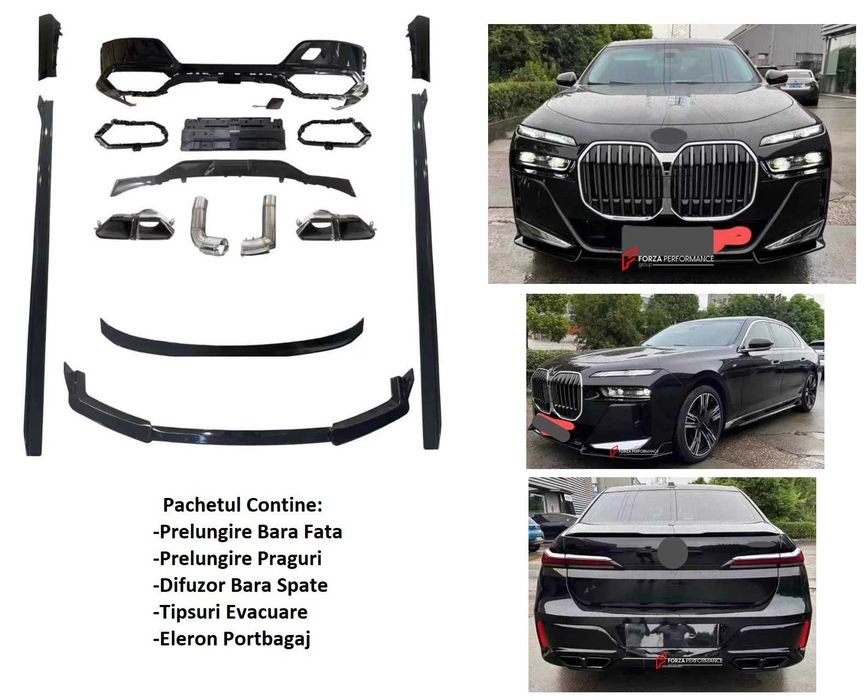 Pachet 760i Exterior BMW Seria 7 Modelul NOU G70    IN STOCK Negru Luc