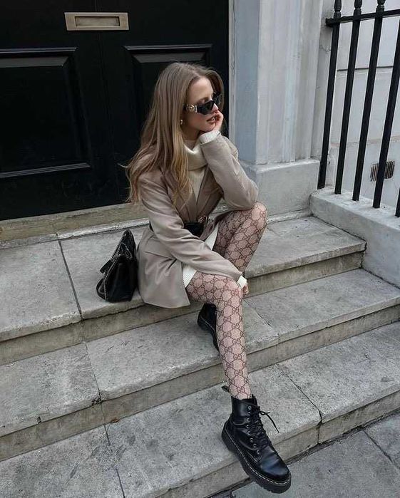 гучи чорапогащник беж кафяв бежов gucci плътен топ качество