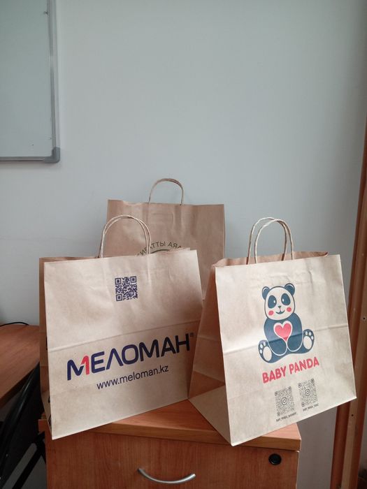 Крафт пакеты. Пакеты с печатью. Пакеты с логотипом.: 80 тг. - Сыйлық ...