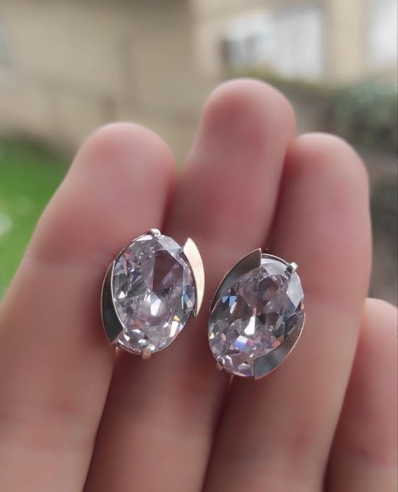 Серьги серебро 925 золото 375