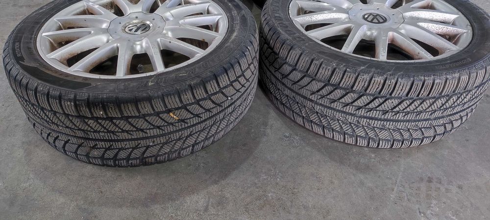 Set jante aliaj pe 17 volkswagen vw golf 5 GT cu anvelope de iarna