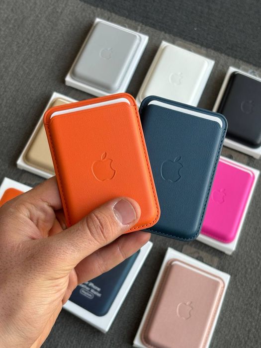 Кожаный магнитный  кошелёк для iPhone 17 Pro / 17 Pro Max — синий