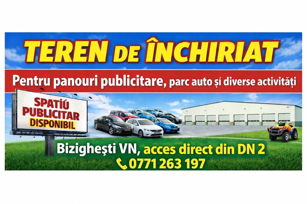 Teren intravilan de închiriat Bizighesti E85