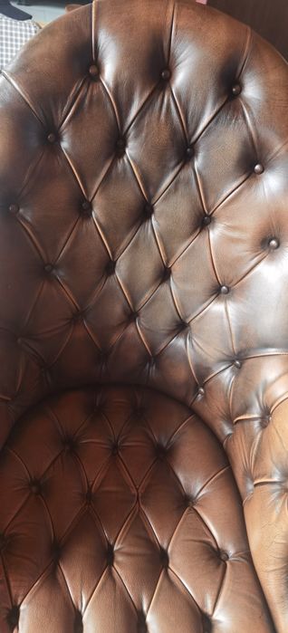 Retro Scaun de birou vintage din piele naturala sec XX