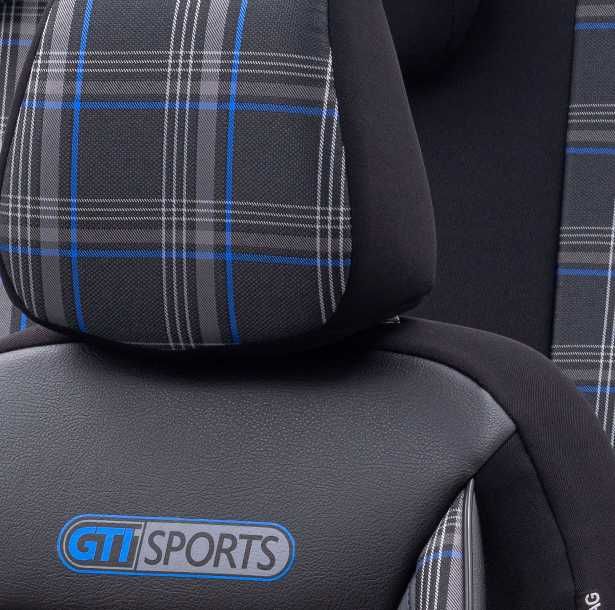 Комплект Тапицерия OTOM-GTI, Черно/Синьо,за Предни и Задни Седалки