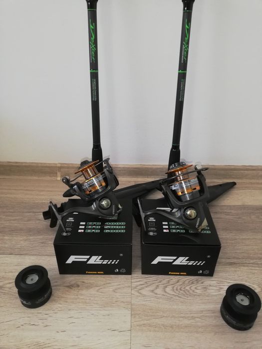 SET 2 Lansete Crap Robinhan 3.6m 3.75 LBS + 2 Mulinete FL EFB 6000