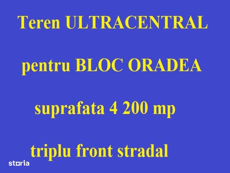 Teren Ultracentral 4 200 mp pentru bloc Oradea