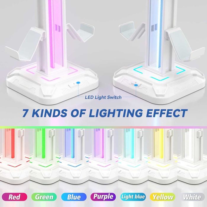 RGB стойка за слушалки и контролери , джойстик PS4, PS5, XBOX