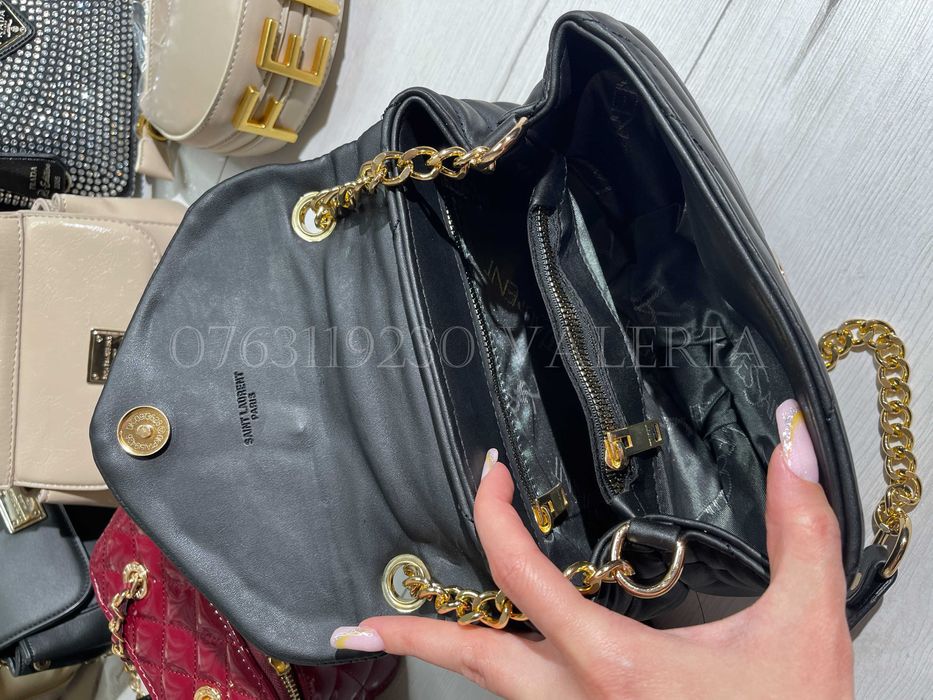 Geanta 1ves $aint Lau4nt - Eco negru/auriu