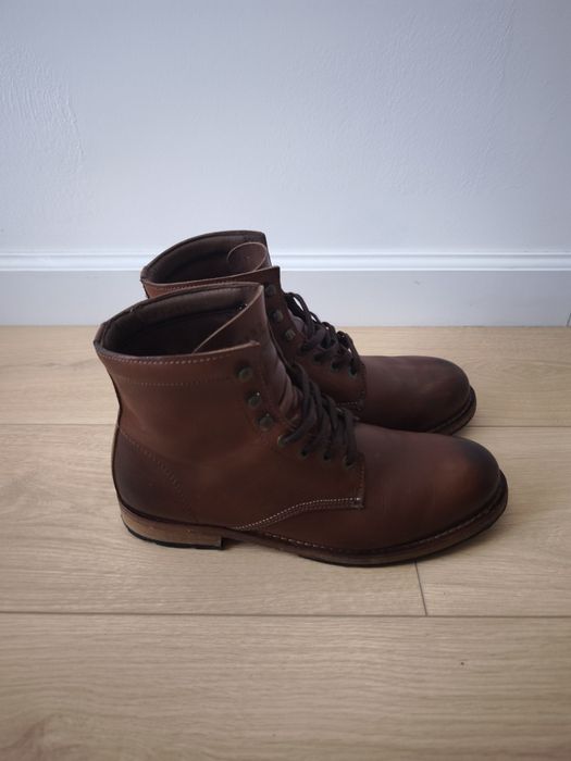 Combat Boots Firetrap Blackseal Marime 42-43 Oxblood Cizme Ghete de piele Talpa Goodyear