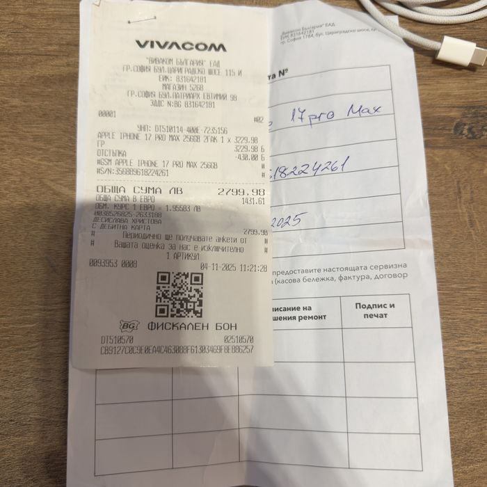 iPhone 17 Pro Max 256GB Deep Blue + оригинални калъфи и аксесоари