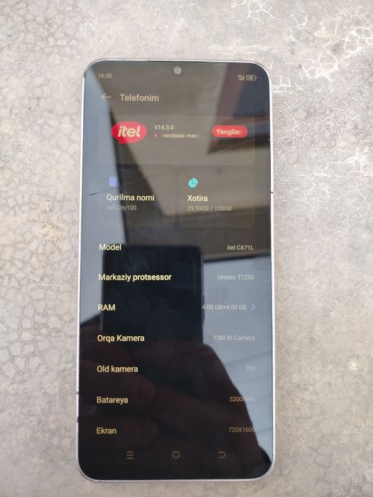 Itel city 100 4+4GB | 128GB 5200mAh