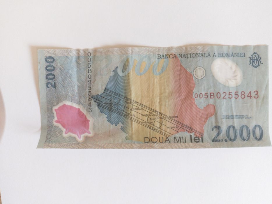 Bancnotă originală  2000lei din 1999.