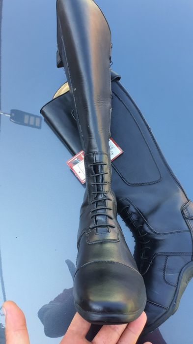 Cizme calarie echitatie din piele cu boa