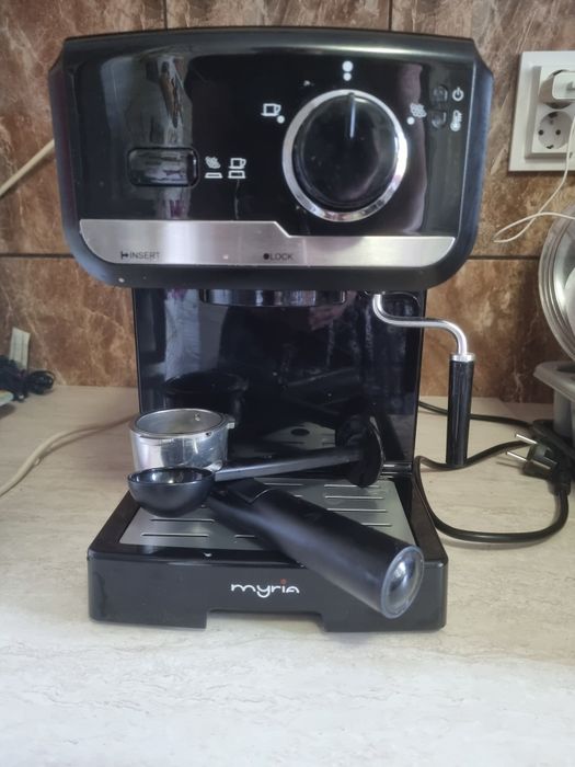 Espressor manual MYRIA MY4119, 1.5l, 1050W, 15 bar, negru