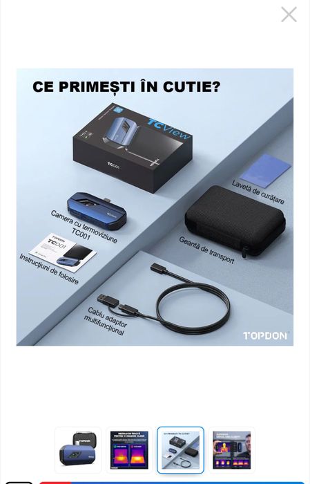 Topdon camera termoviziune, USB C, sigilata, transport Zero
