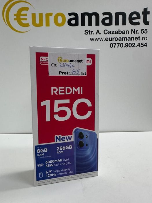 Telefon mobil Xiaomi Redmi 15C, 4GB RAM, 256GB, 4G, Midnight -I-
