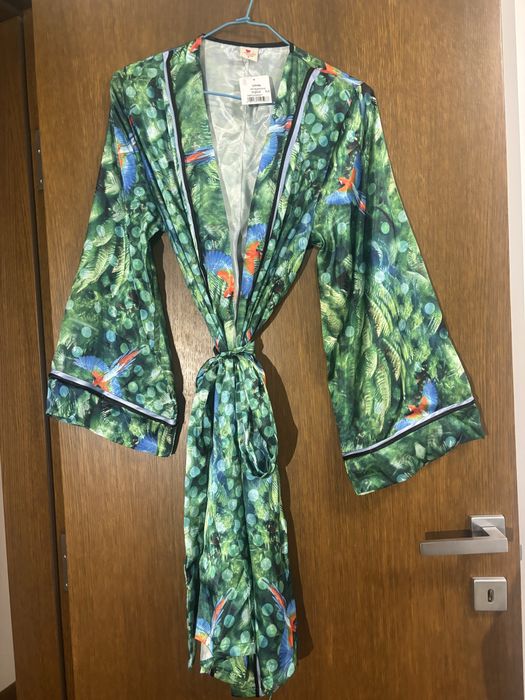 Сатенен комплект пижама и кимоно
