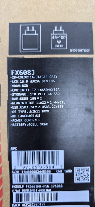 ASUS TUF Gaming F16 — FX608J