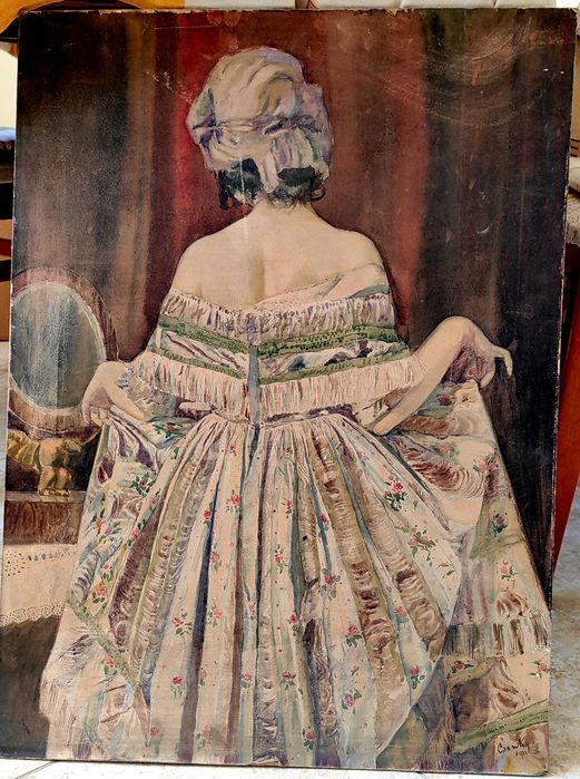 Старинна Картина от 1921 г. на Стар Румънски Художник