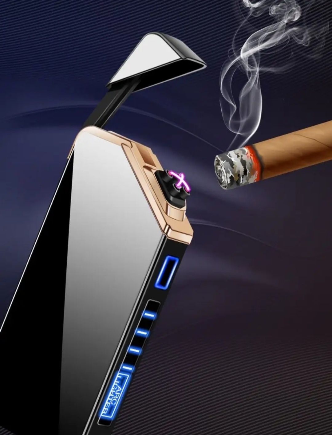 Импульсная зажигалка Lighter. Электронна зажигалка дуговая на подарок ...