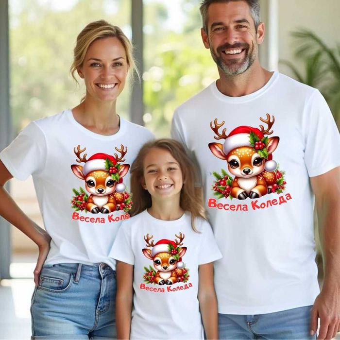 Коледни семейни тениски  , мъжки , дамски , детски коледни тениски