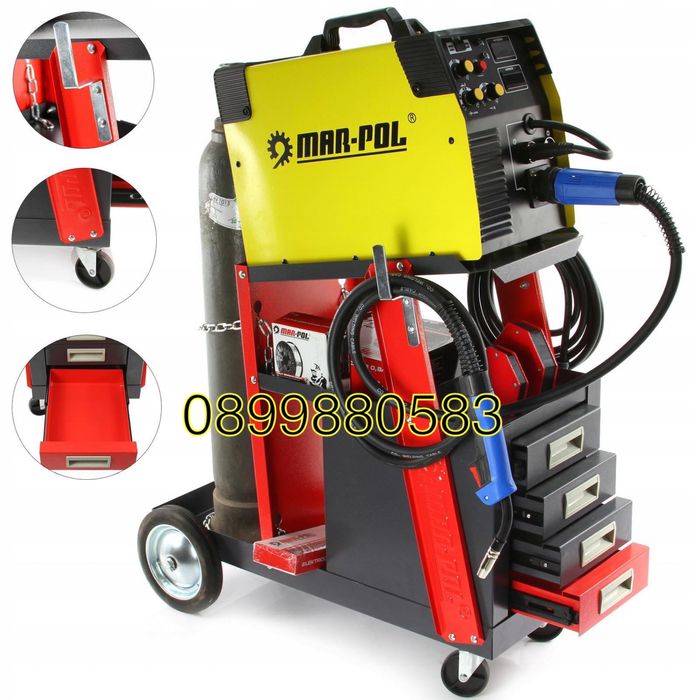 Количка за заваръчни апарати Mar-Pol M66612, с 4 чекмеджета