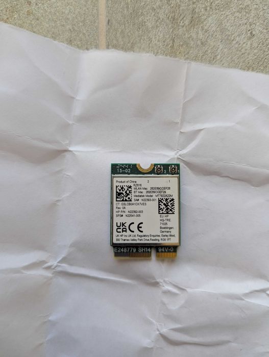 WIFI 6E (+ bluetooth 5.Х) адаптер за лаптоп: MediaTek MT7922A22M