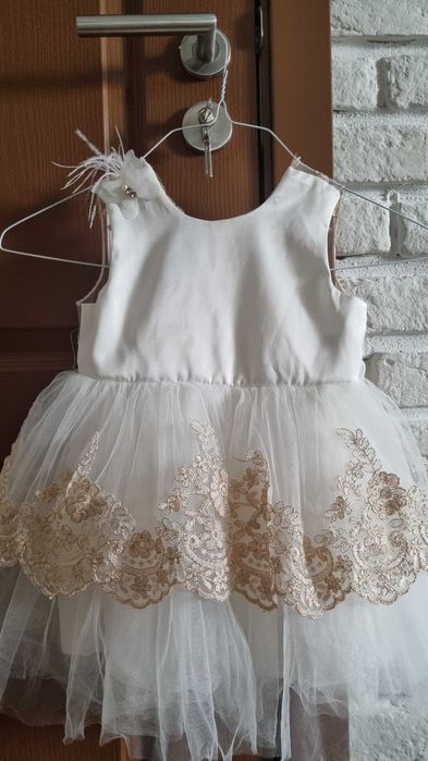 Рокля за кръщене/сватба - размер 2 години, 86 см.