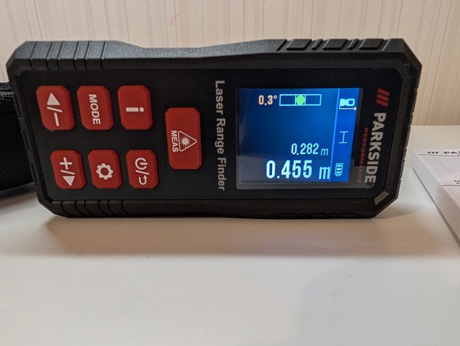 Telemetru laser verde 75m ruleta nivela Parkside PLEMP75A1