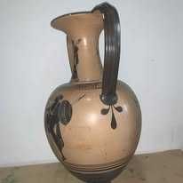 Vaza din lut cu doua manere decor