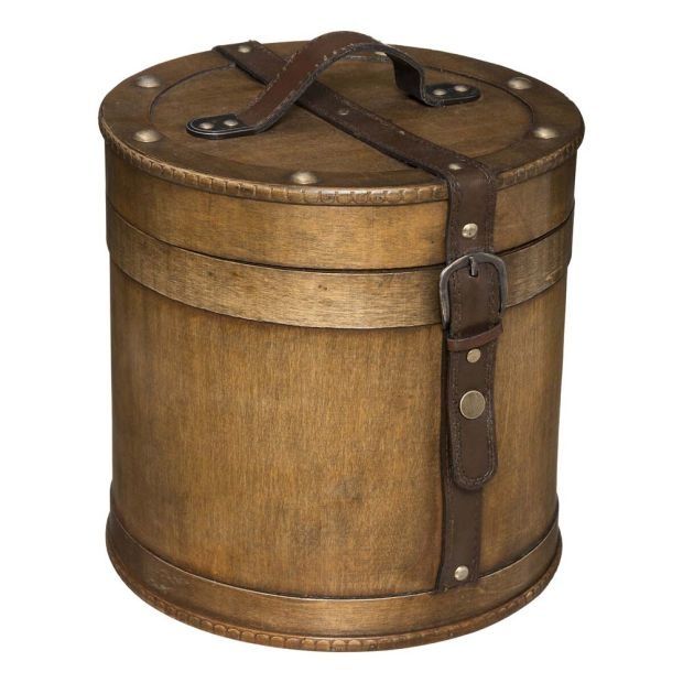 Красива кръгла дървена Деко кутия