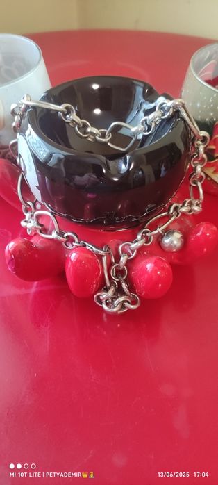 Сребърен ланец с висулка топче