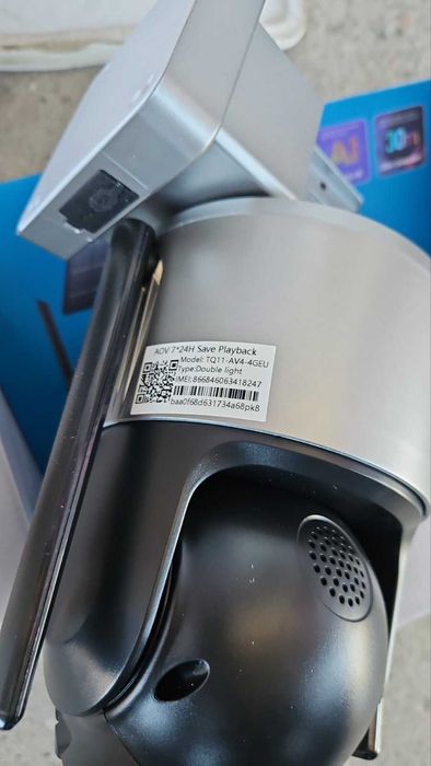 Двойна Соларна безжична въртяща се камера 4G 12MP работи със SIM карта