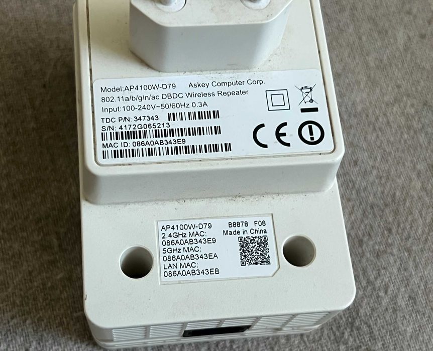 Adaptor ASKEY–AP4100W Wireless Extender Wifi 867 Mbps 2.4GHz & 5GHz