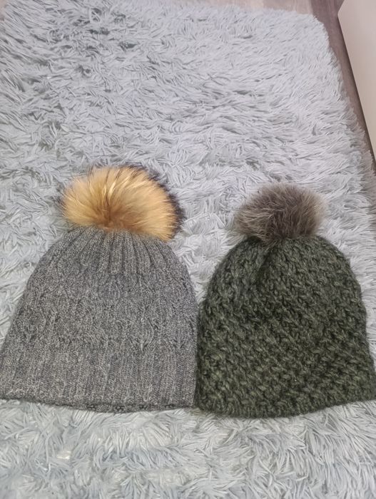 Зимни шапки с естествен заешки пух