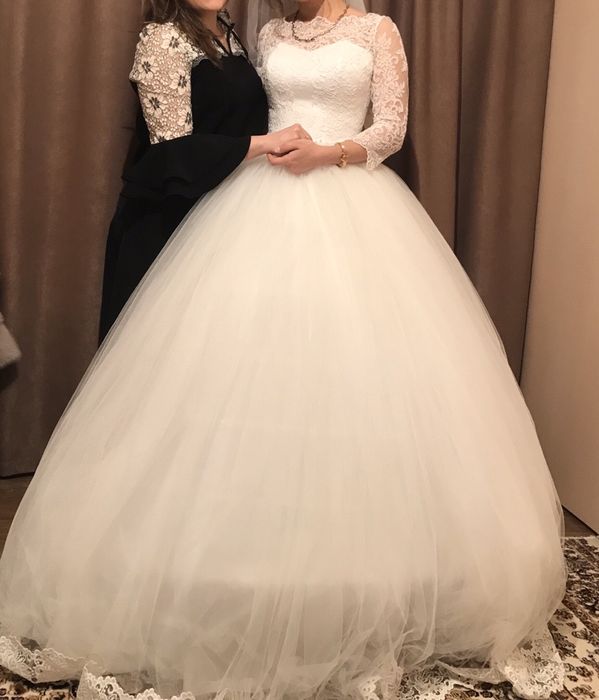 свадебное платье с прикрытыми плечами