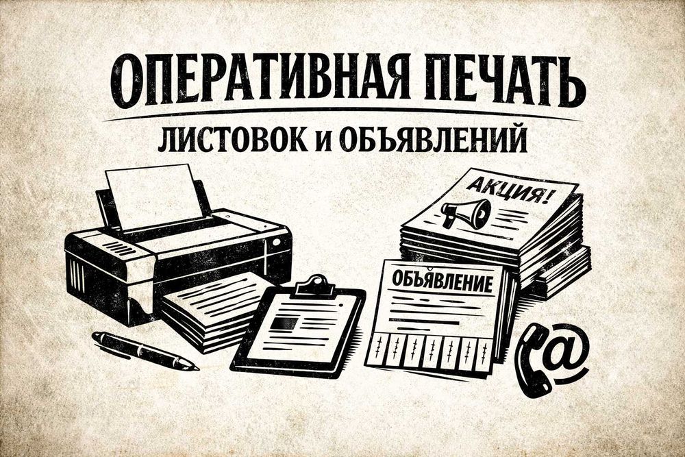 Оперативная печать листовок/объявлений