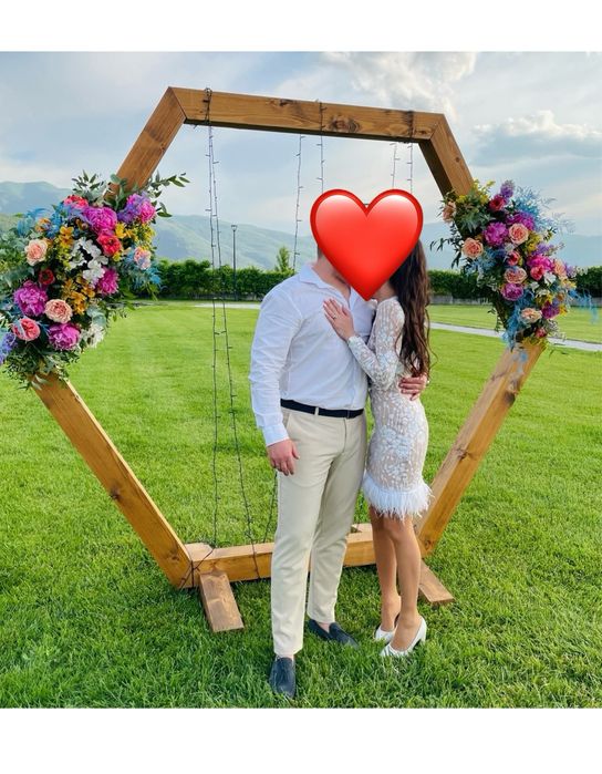 Официална рокля с пера ХС