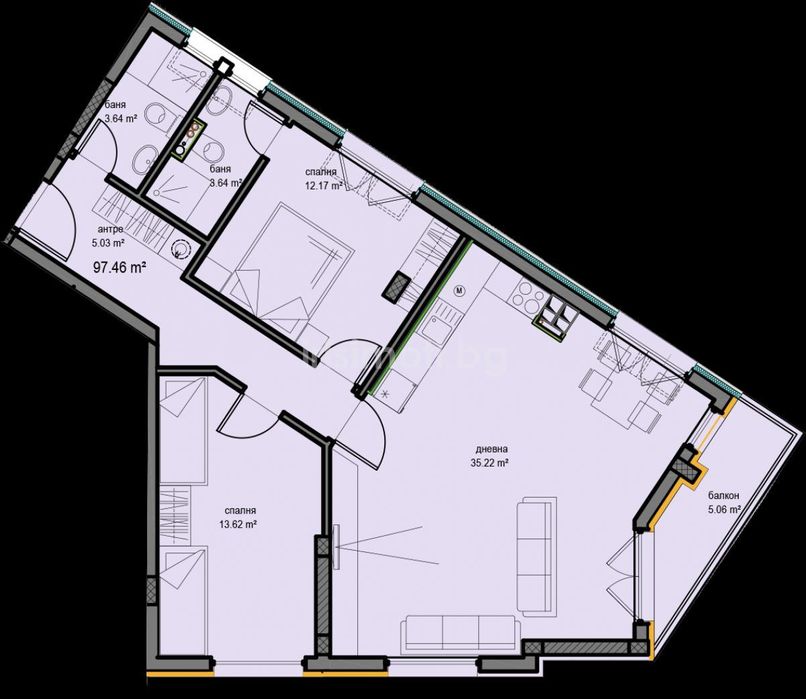 Продава се Тристаен апартамент в София, Овча купел - 116 кв.м за 1790 €/кв.м - Снимка #6