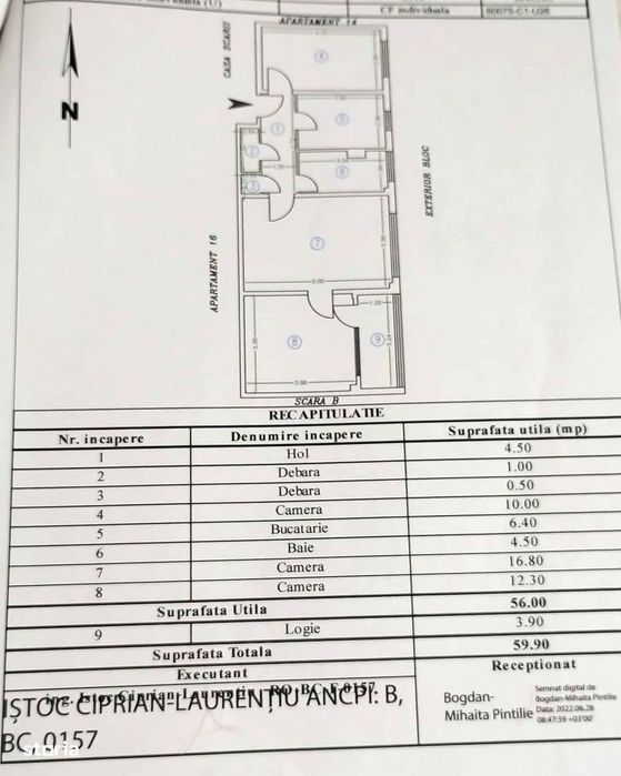 Apartament 3 camere, zona Centrală – Parcul Cancicov, etaj 1 din 4