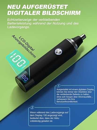 Тример за епилация 
на носа и ушите с LED дисплей