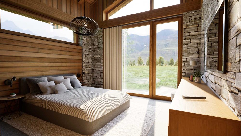 Еднофамилна къща с пет спални в алпийски стил между Банско и Разлог