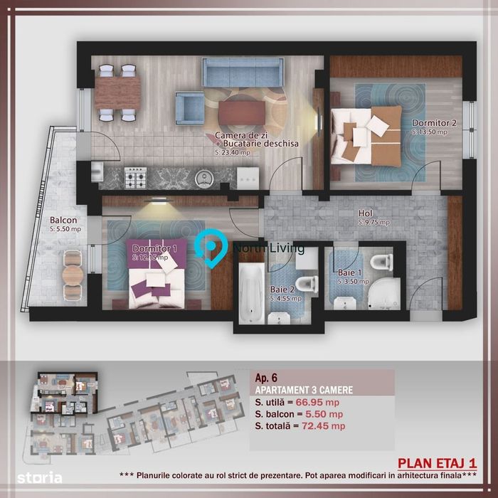 Apartament 3 camere | Proiect boutique | Stefan cel Mare