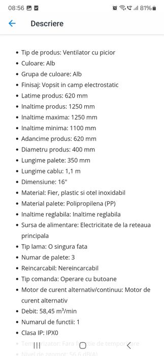 Ventilator.pe.picior