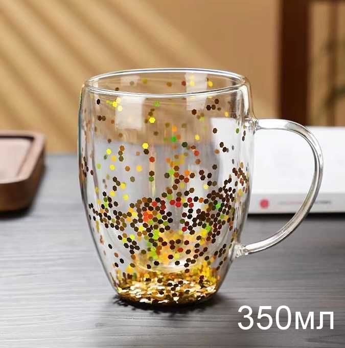 Термоустойчива чаша с двойно дъно за кафе чай капучино чаши 350 мл