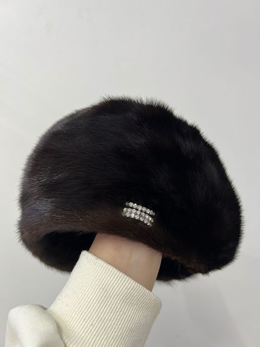 Норковая шапка беретка