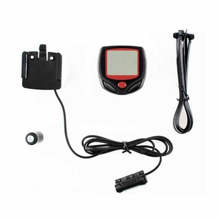 Велокомпютър с 9 функции, Водоустойчив, Жичен, LCD дисплей, 45х45мм