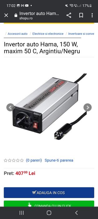 Invertor Auto Hama 150 W